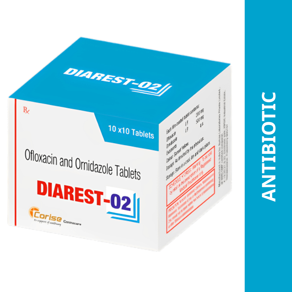 Corise Diarest O2 (Ofloxacin Ornidazole)Tablet for Dogs (pack of 10 tablets)