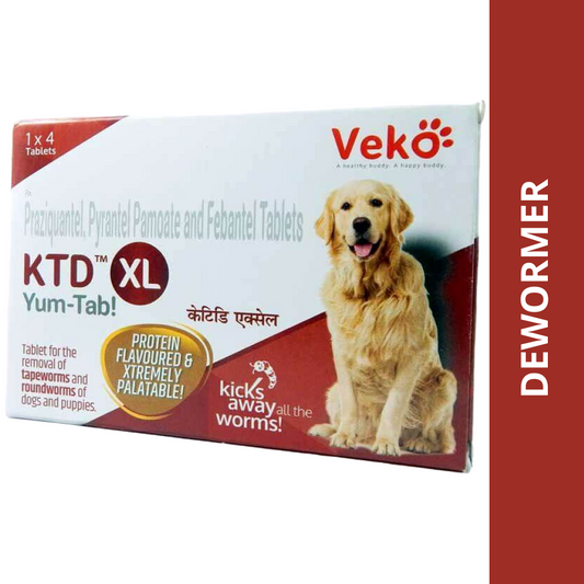 Veko KTD XL Yum Tablet Dewormer for Dogs (pack of 4 tablets)