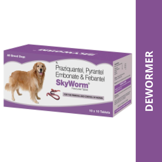 Skyec Skyworm Dog Deworming Tablet (pack of 10 tablets)