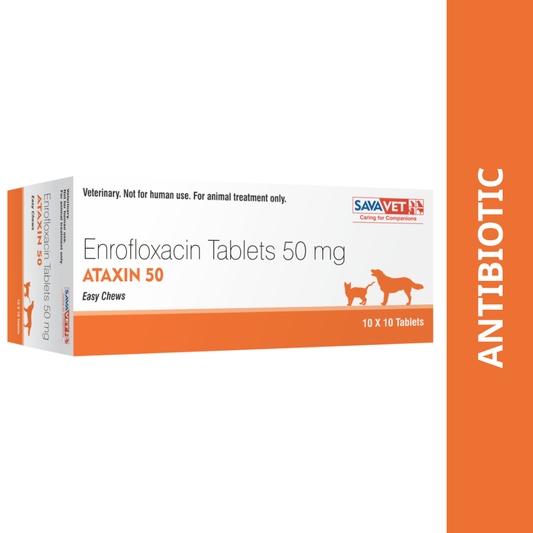 Savavet Ataxin (Enrofloxacin) Tablet for Dogs & Cats (pack of 10 tablets)