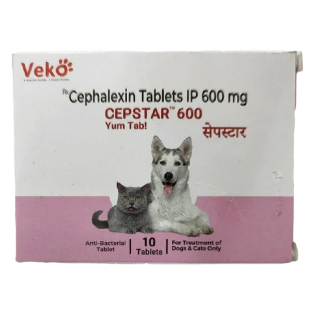 Veko Cepstar 600mg (Cephalexin) Tablet Dogs & Cats (pack of 10 tablets)